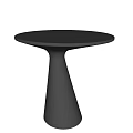 Modern Black Side Table With Sleek Conical Base And Smooth Surface