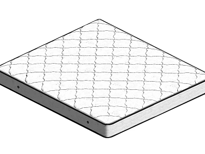 Supportive Mattress With Grid Pattern And Sturdy Frame For Comfortable Sleep 3d model