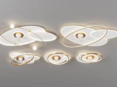 Modern Ceiling Lights With Gold Accents And Various Styles 3d model