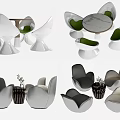 Comfortable Casual Sofa Set With White Black Green Cushions And Modern Accent Table