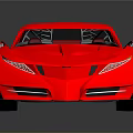 Red Sports Car Featuring Sleek Aerodynamic Design Blue Windows And Alloy Wheels