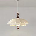 Minimalist Wooden Pendant Light With White Petal Shaped Lampshade And Soft Glow