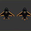 Futuristic Black And Yellow Aircraft With Flame Exhaust And Streamlined Design