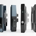 Modern Sleek Door Handles In Black And Blue With Metal Finish And Stylish Design