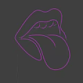 Unique Purple Neon Lips Shape Decorative Light for Modern Home Decoration