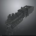Vintage Silver Steam Train Model With Detailed Metallic Body And Shiny Surface On Dark Background