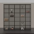 Modern Glass Display Cabinet With Multiple Shelves Handbags Shoes And Decorative Items