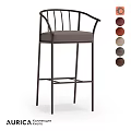 Modern Bar Stool With Black Metal Frame Gray Cushion And Multiple Color Options