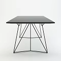 Modern Black Desk With Geometric Metal Frame And Sleek Minimalist Surface