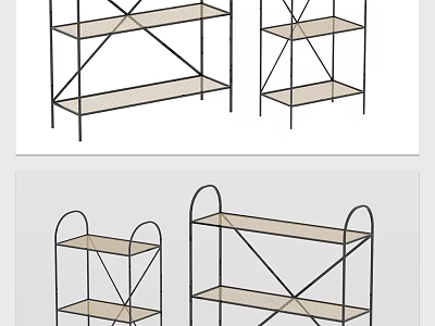 Metal Multi tier Open Shelving Units For Home Storage And Organization 3d model