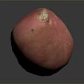 Pink Sweet Potato With Textured Surface Displayed On Black Background And Reflection