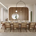 Modern Dining Living Room Interior With Light Sofa Wooden Coffee Tables And Green Plants