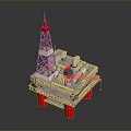 Intricate Oil Drilling Platform Model As Home Decorative Living Accessory