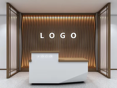 Modern Front Desk 3d model