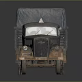 Vintage Military Tracked Truck With Canvas Covered Cargo Bed And Worn Appearance