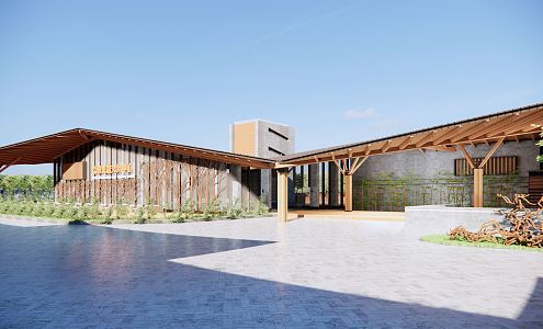 New Chinese Architecture Beautiful Countryside Litchi Culture Visitor Center Folk House Litchi Warehouse Office Area 3d model