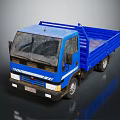 Blue Light Duty Cargo Truck With Open Bed And Dusty Exterior