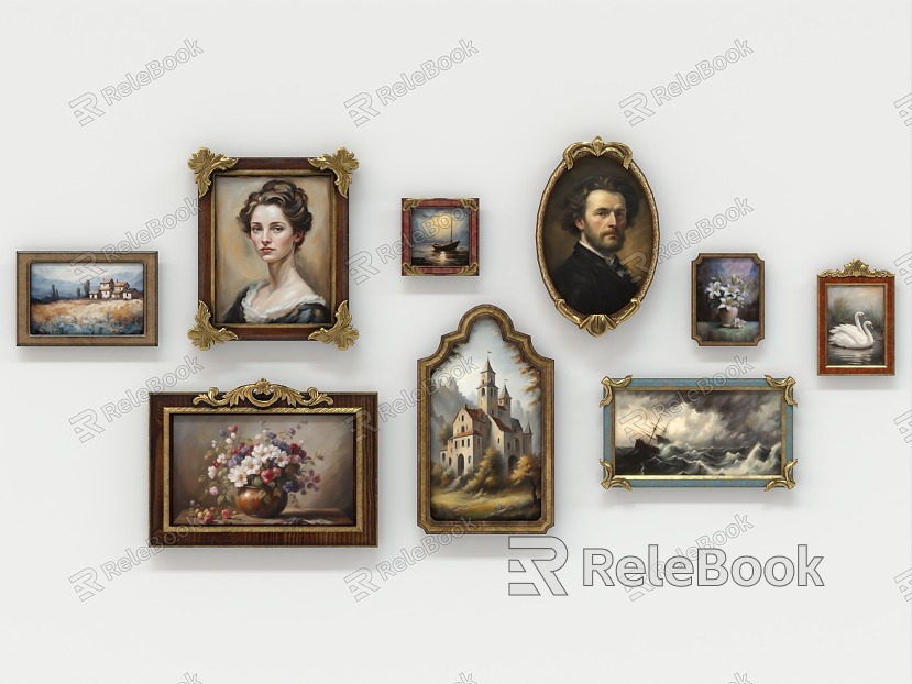 Oil painting picture frame fancy picture frame metal picture frame European style carved picture frame hanging picture frame European style model