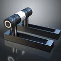 Metal Mechanical Device With Black Base Cylindrical Structure And White Ring Components 3d model