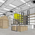 KAKAO FRIENDS Cafe Interior Design With Glass Entrance And Display Shelves