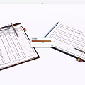 Two Clipboards With Printed Forms And Pens On White Background