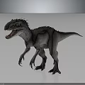 Realistic Large Carnivorous Dinosaur 3D Model With Gray Skin Spiked Back Sharp Teeth Open Mouth 3d model