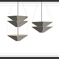 Modern Geometric Pendant Lights With Layered Hanging Structural Design For Interior Decoration 3d model