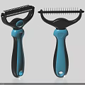 Two Black And Blue Handle Pet Grooming Brushes With Different Bristle Designs