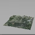 3D Terrain Model Displaying Mountain Ranges Valleys Green Vegetation And Natural Details