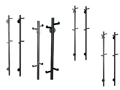Modern Black Bathroom Hardware Set With Shower Fixtures And Multiple Designs 3d model