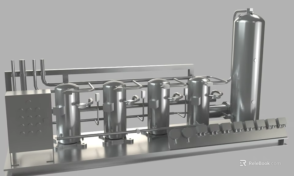Professional Stainless Steel Sports Equipment With Multiple Cylinders And Stable Frame Structure 3d model 