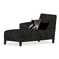 Elegant Modern Black Upholstered Chaise Lounge With Decorative Accent Pillows 3d model