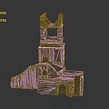 Ancient Stone Tower Design With Ruined Multi Tiered Structure Stairs and Arches