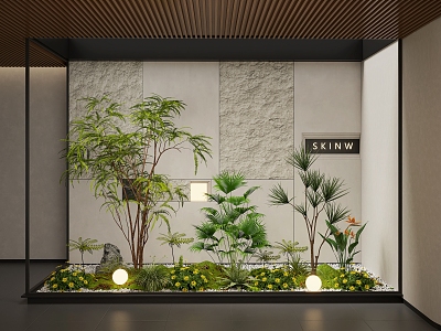 Modern Interior Landscape Landscaping Courtyard Landscape Tree Courtyard Setches Green Plant Landscaping model