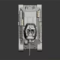 Realistic 3D Military Tank Model With Tracks Gun Barrel And Turret