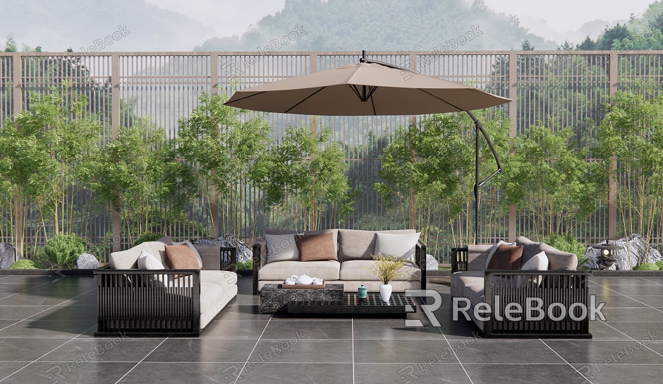 New Chinese Style Outdoor Sofa model