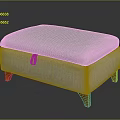 Light Gray Fabric Storage Ottoman With Upholstered Top And Wooden Legs