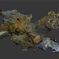Cartoon Style Colorful Cave Interior With Round Holes And Textured Surfaces
