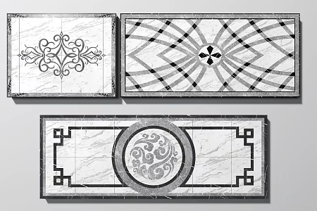 New Chinese Tile Marble Parquet Tile 3d model