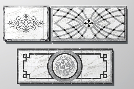 New Chinese Tile Marble Parquet Tile 3d model