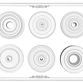 Gypsum round lamp panel 3d model