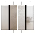 Modern Decorative Glass Room Dividers With Different Textured Patterns For Interior Spaces 3d model