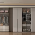 Modern Wardrobe Interior Design With Sliding Glass Doors Hanging Areas And Storage Drawers