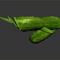 Fresh Green Cucumbers With Sliced Pieces On Dark Background