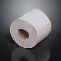 White Toilet Paper Roll On Black Reflective Surface With Soft Texture 3d model
