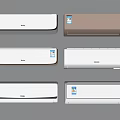 Wall Mounted Air Conditioner Fans With Various Colors Haier Midea Brands Sleek Design