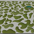 Green Microtopography Models With Various Undulating Shapes And Circular Features