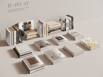 Modern Book Ornaments Combination 3d model