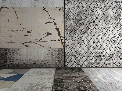 Various Square Rugs With Geometric Patterns And Textured Designs For Home Interiors 3d model