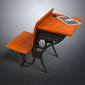 Kids Wooden Desk And Chair With Metal Frame For Study Room Furniture